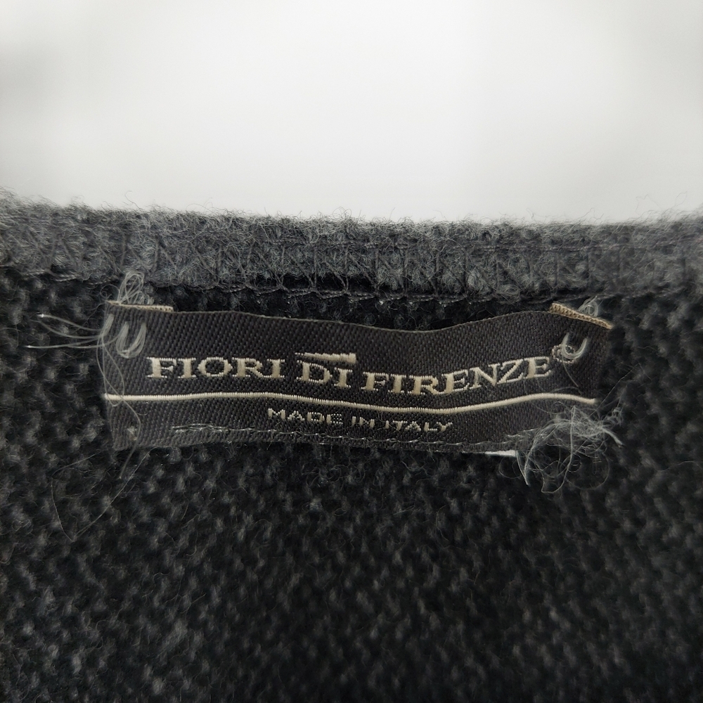 Fiori Di Firenze Gray Black Blanket Shawl Wrap, OS - Picture 5 of 8